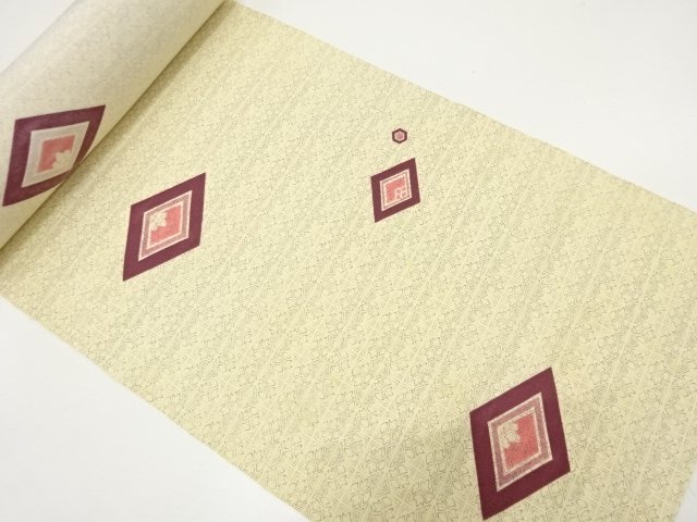 JAPANESE KIMONO / ANTIQUE RHOMBUS PATTERN BOLT FOR KIMONO